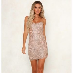 Mini pink sparkly party dress